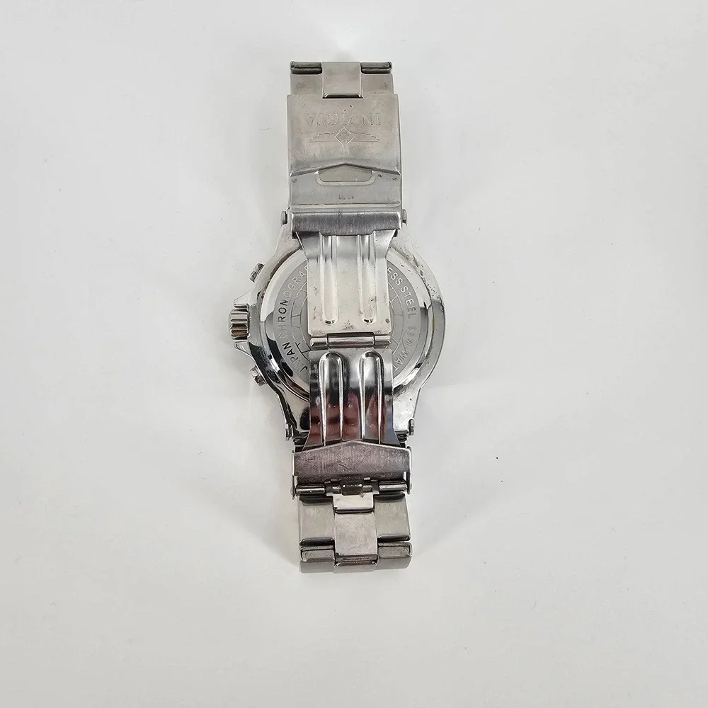 Invicta Watch Mens Silver 1265 Chronograph Stainless Steel White Dial Sport